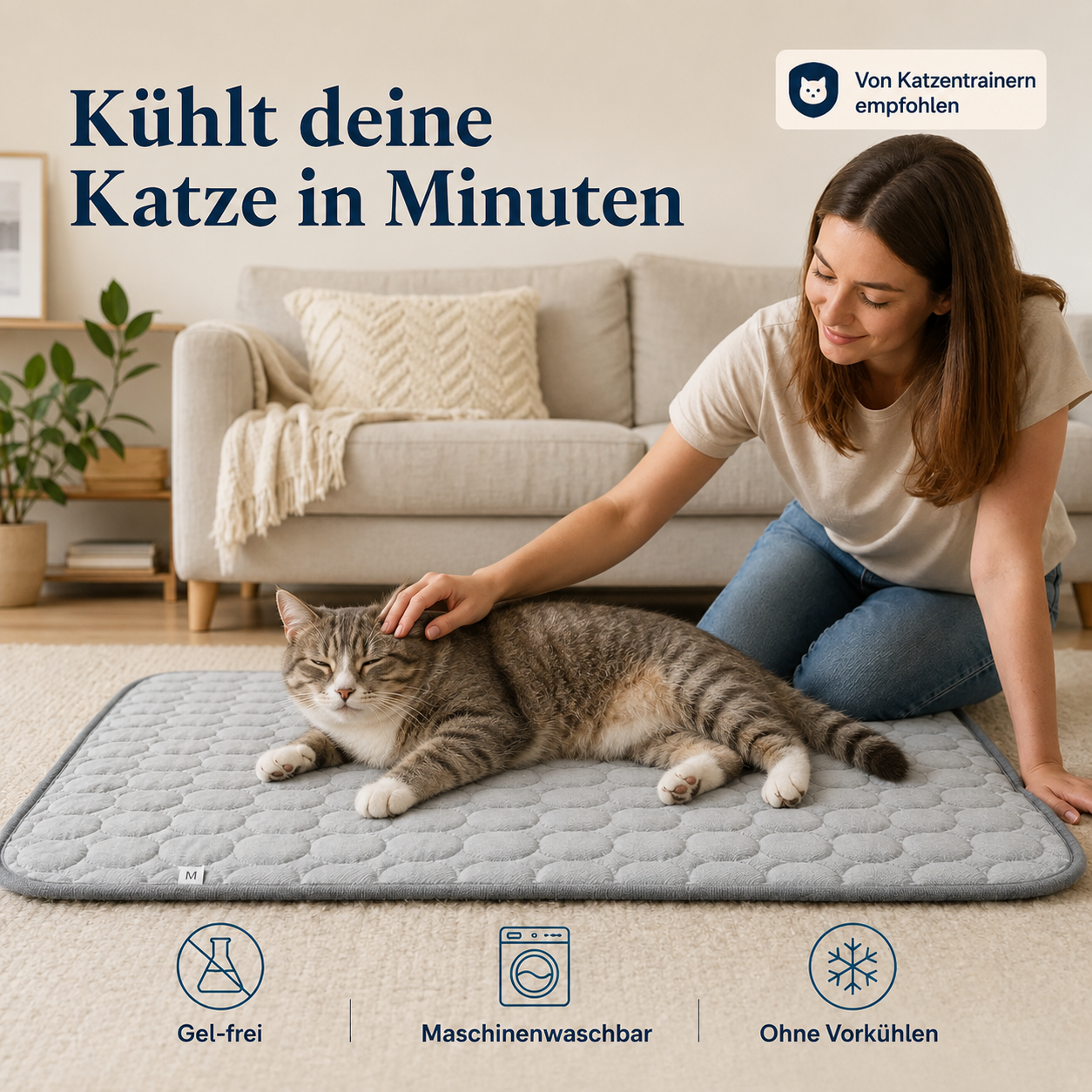 Pfotenquelle™ Kühlmatte für Katzen 2-für-1