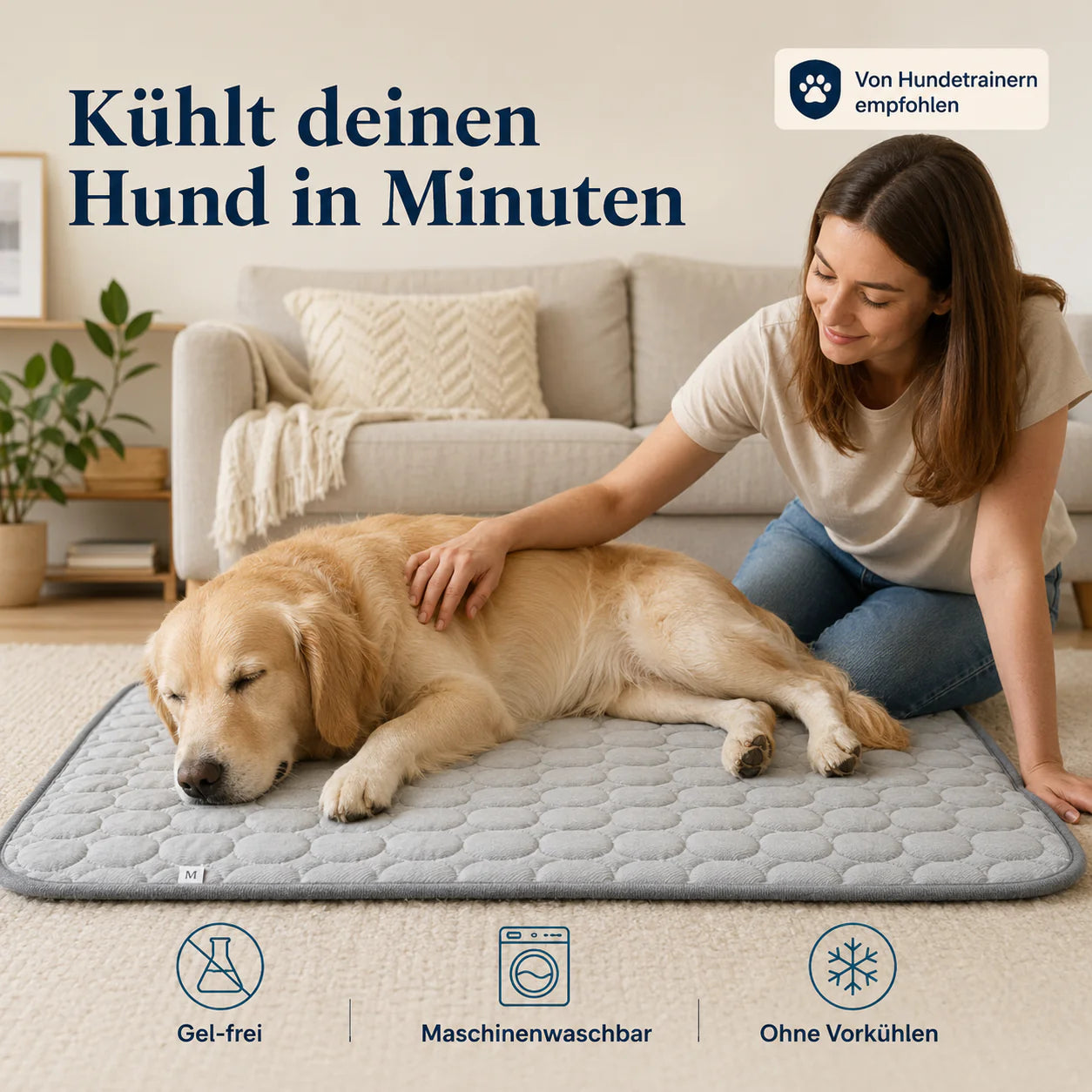 Pfotenquelle™ Kühlmatte für Hunde 2-für-1