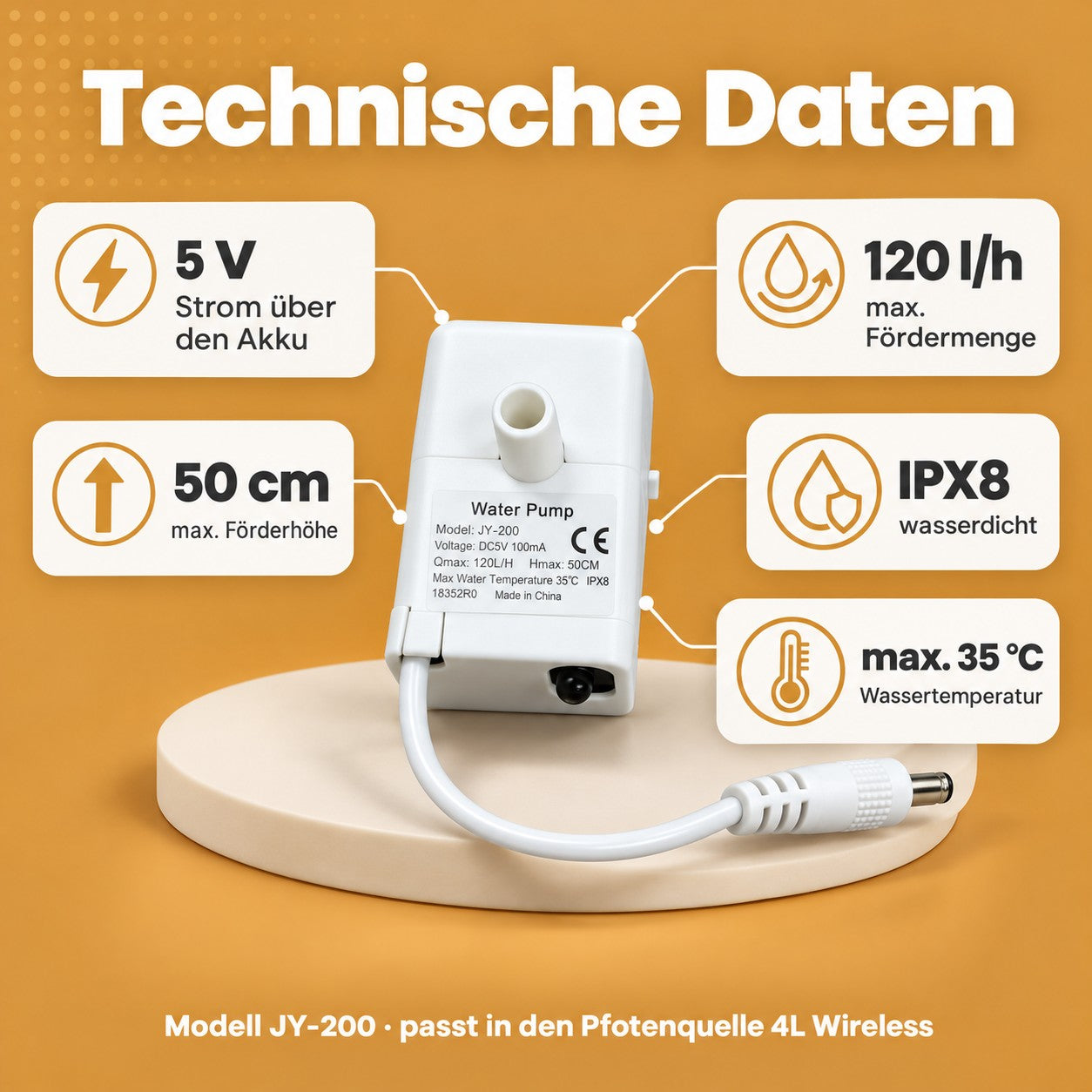 Wasserpumpe Pfotenquelle Wireless Brunnen